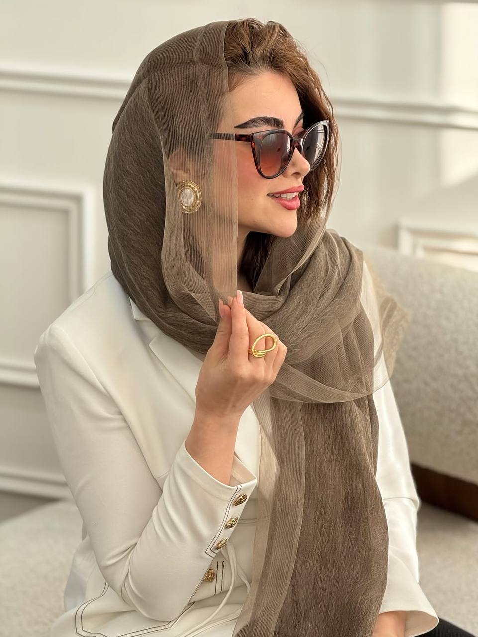 شال ابریشم‌ تافته مجلسی زنانه