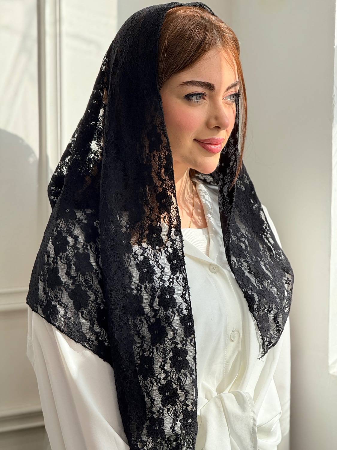 روسری گیپور سه گوش جت بلک
