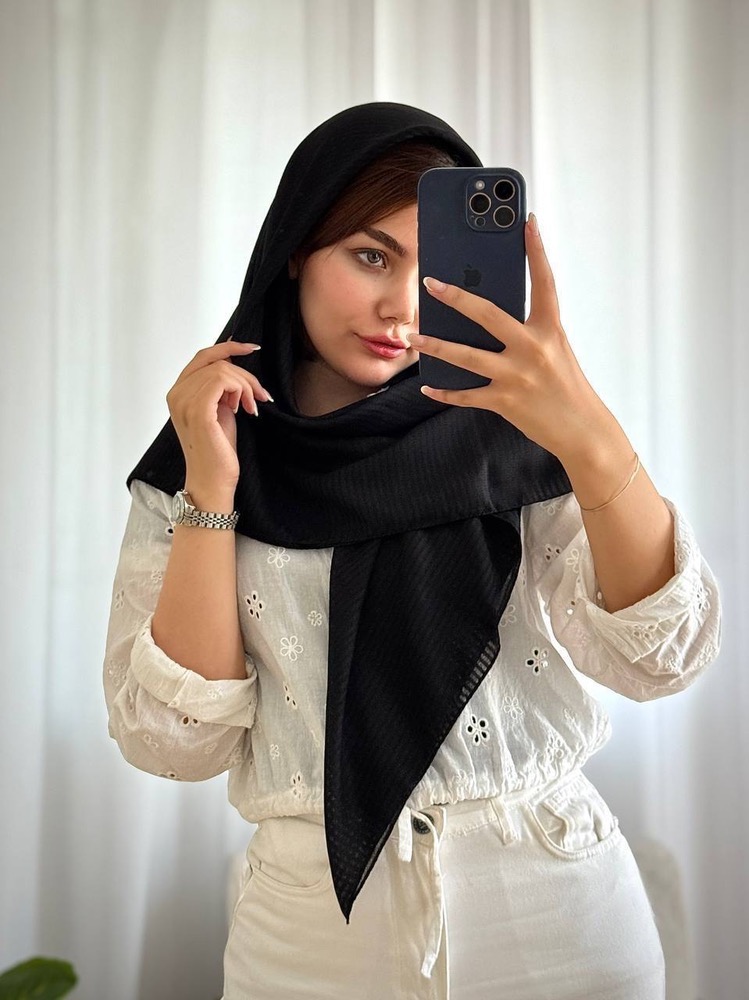 روسری مشکی زنانه قواره ۱۱۰