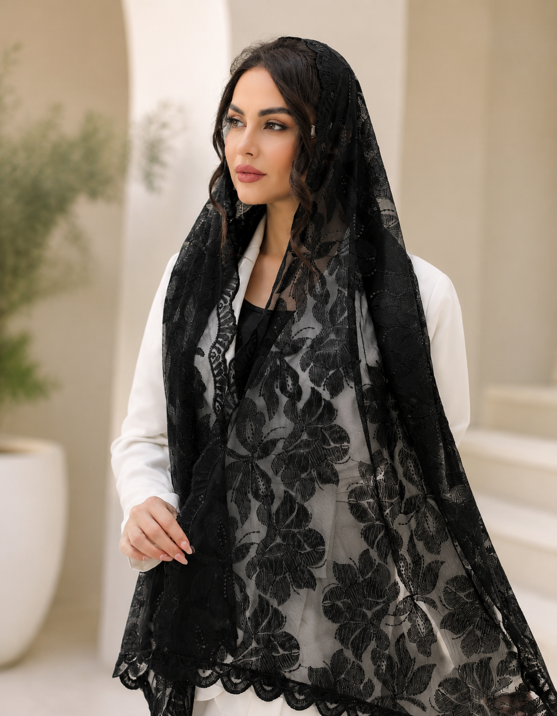 شال حریر ابریشم مجلسی گلدوزی پولکی