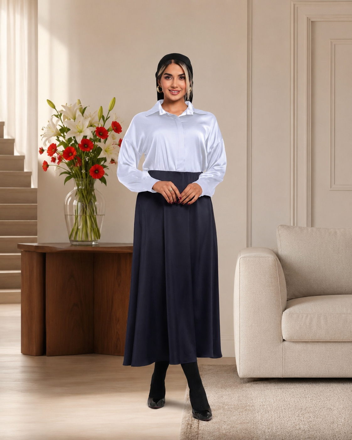 دامن ساتن زنانه کلوش