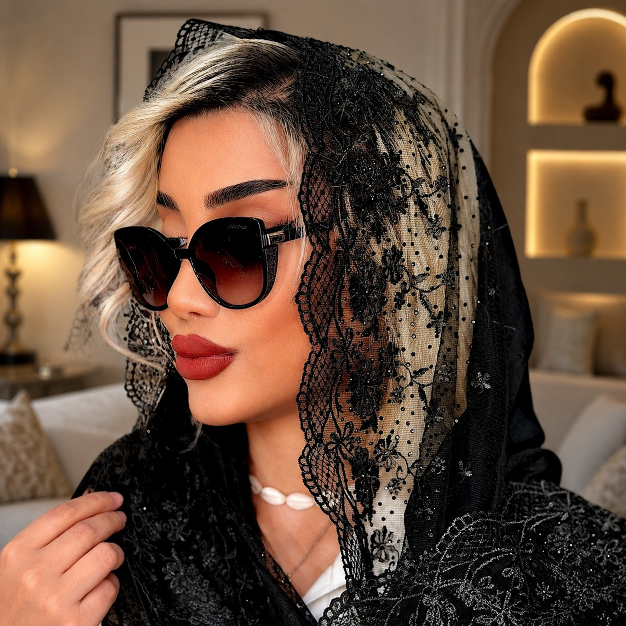 شال مجلسی زنانه حاشیه گلدوزی