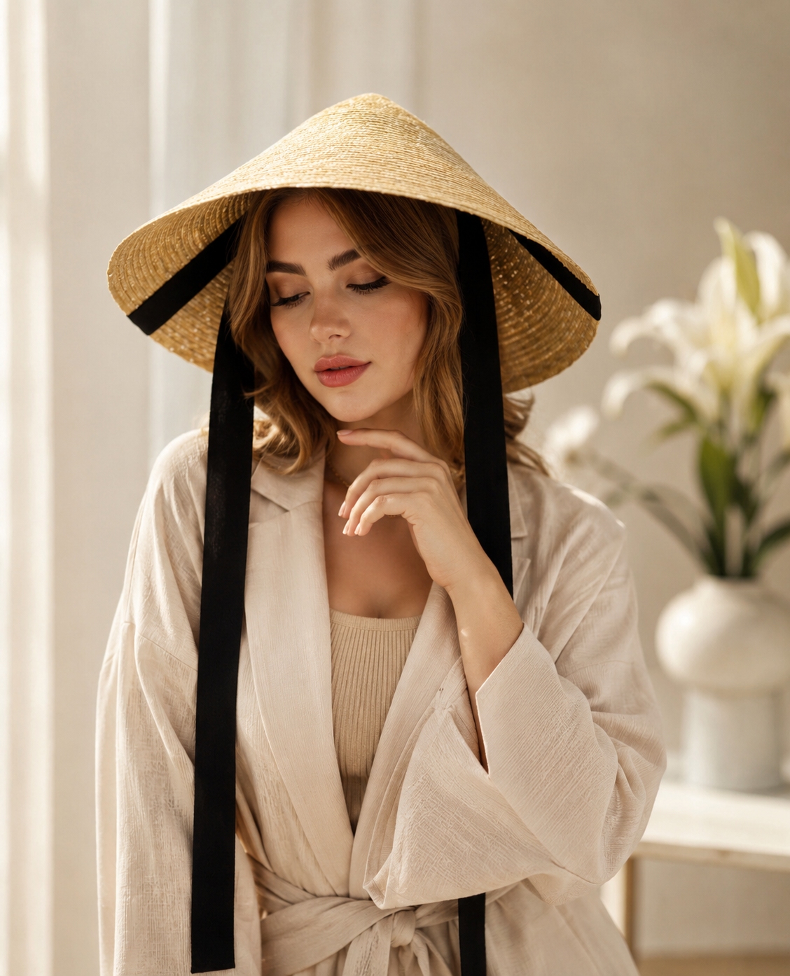 کلاه زنانه ساحلی ژاپنی