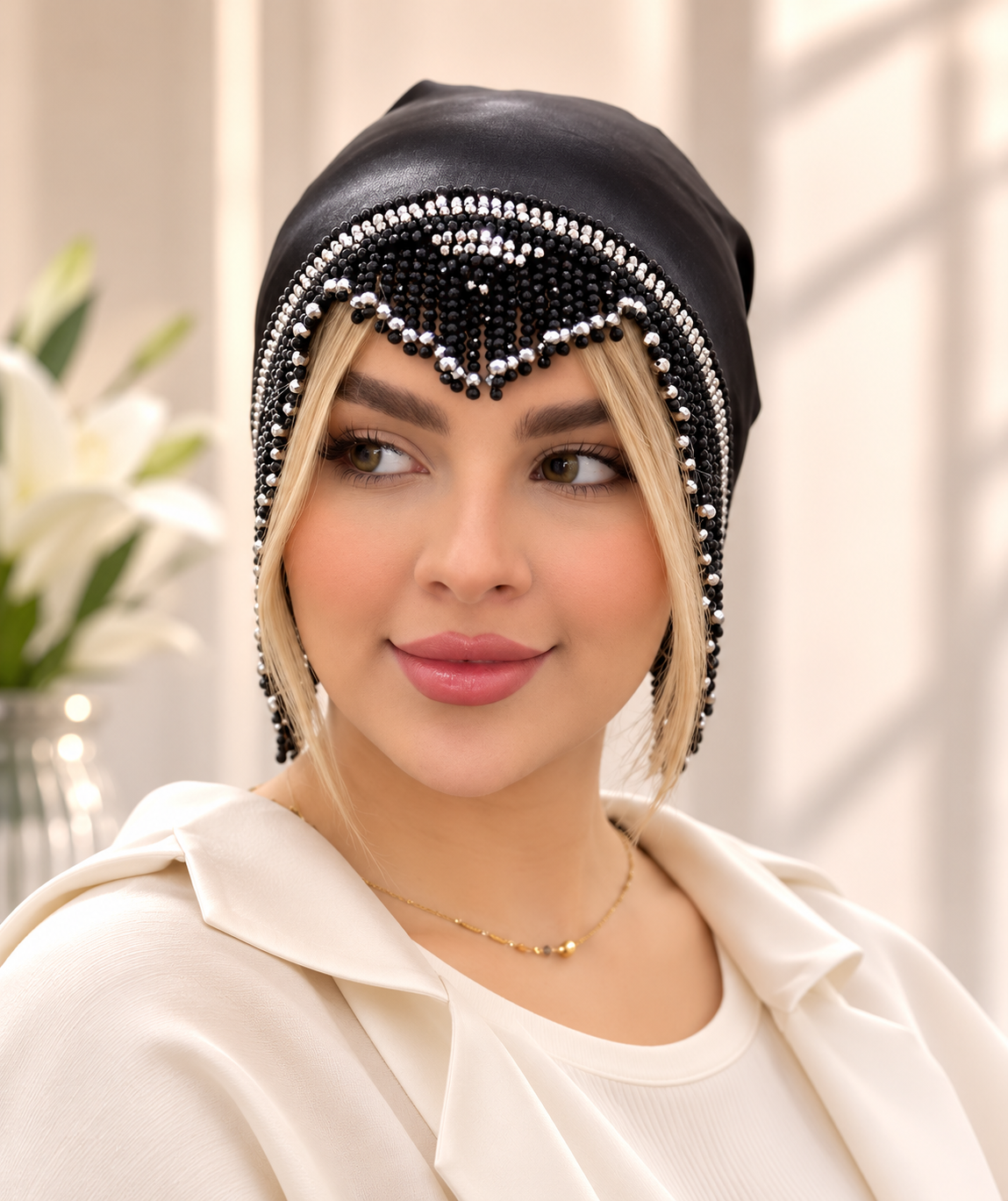 توربان ساتن مجلسی سنگدوزی شده