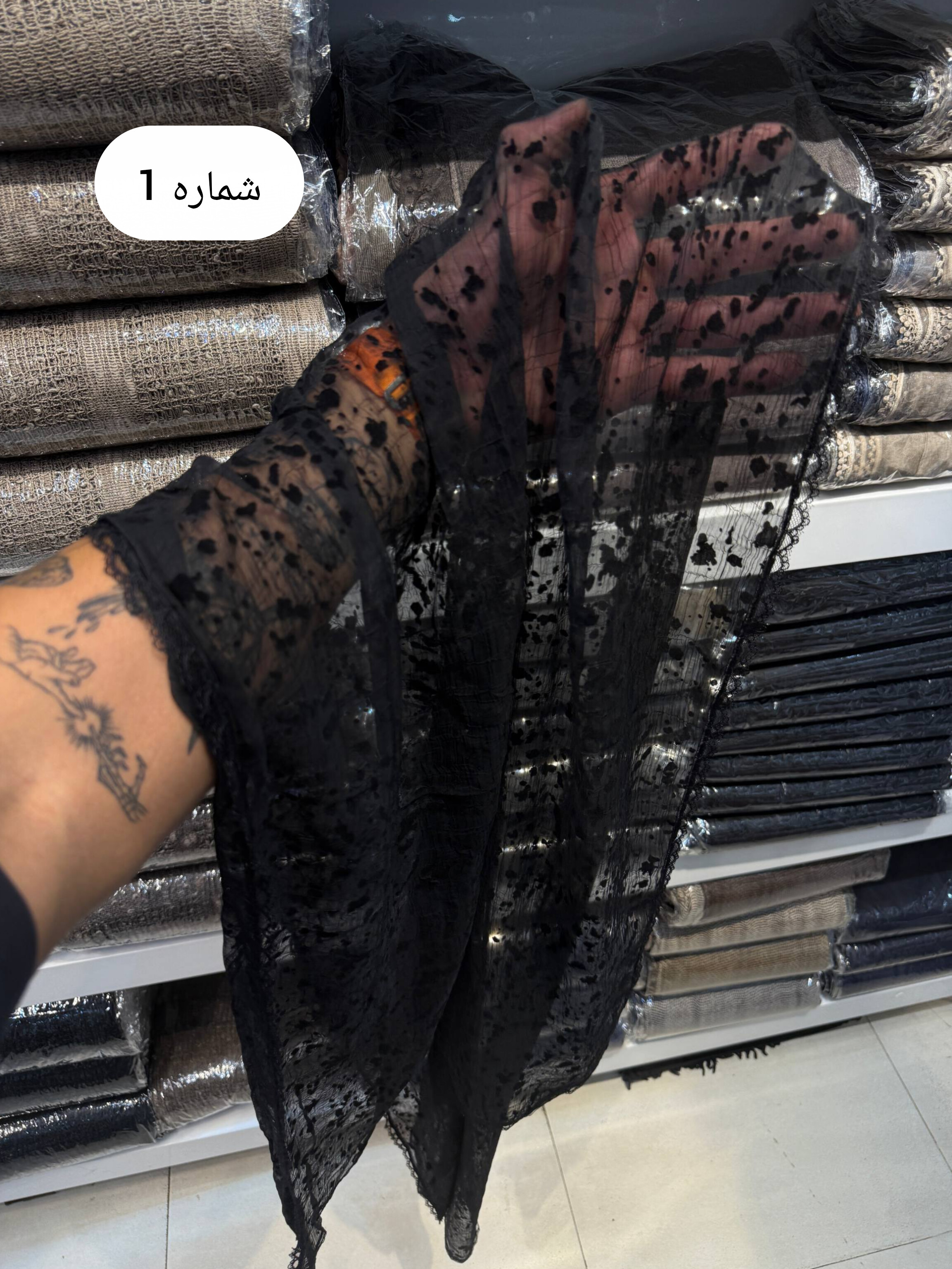شال حریر مشکی مجلسی زنانه