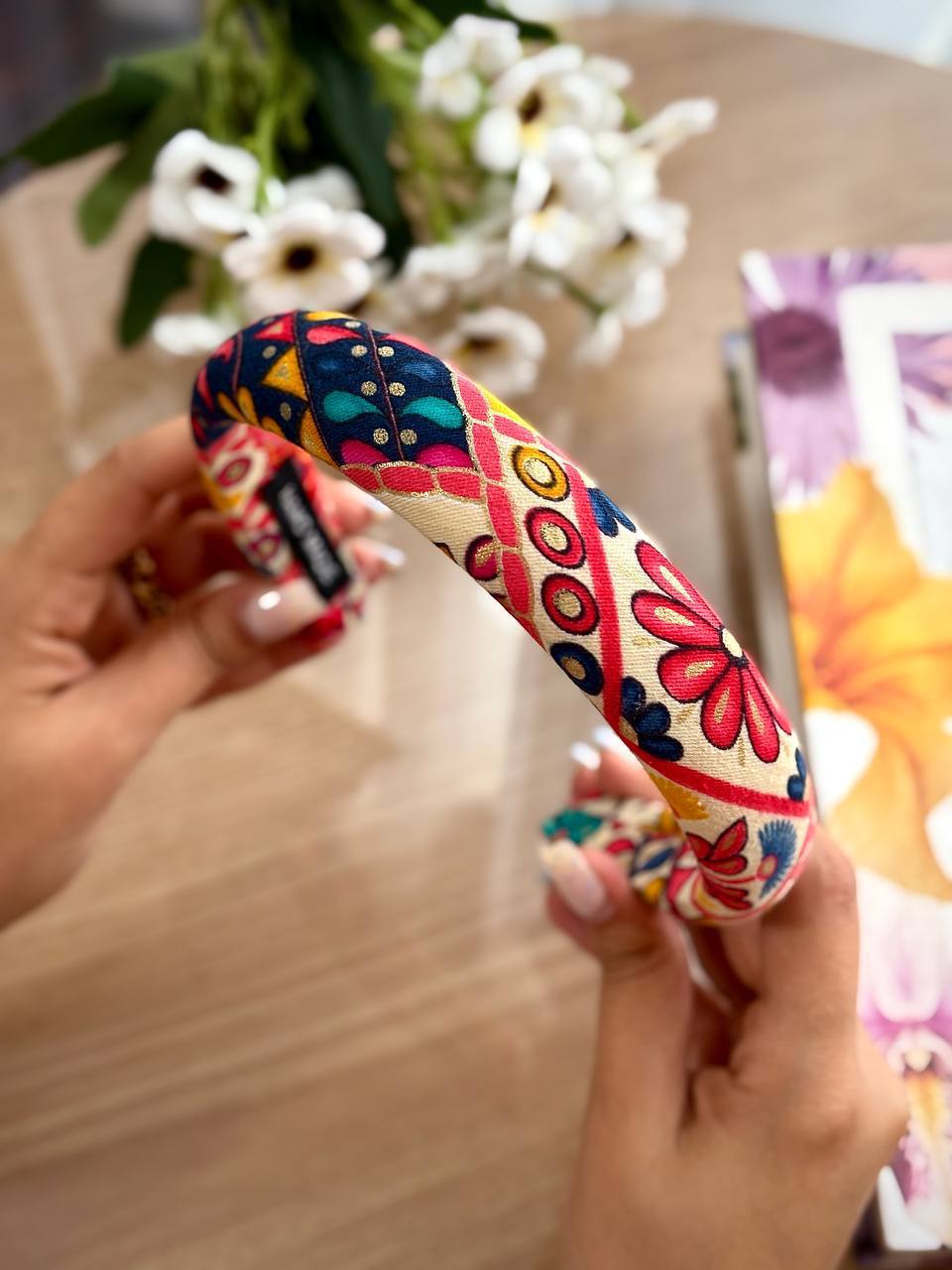 تل سر پارچه‌ای زنانه طرح سنتی