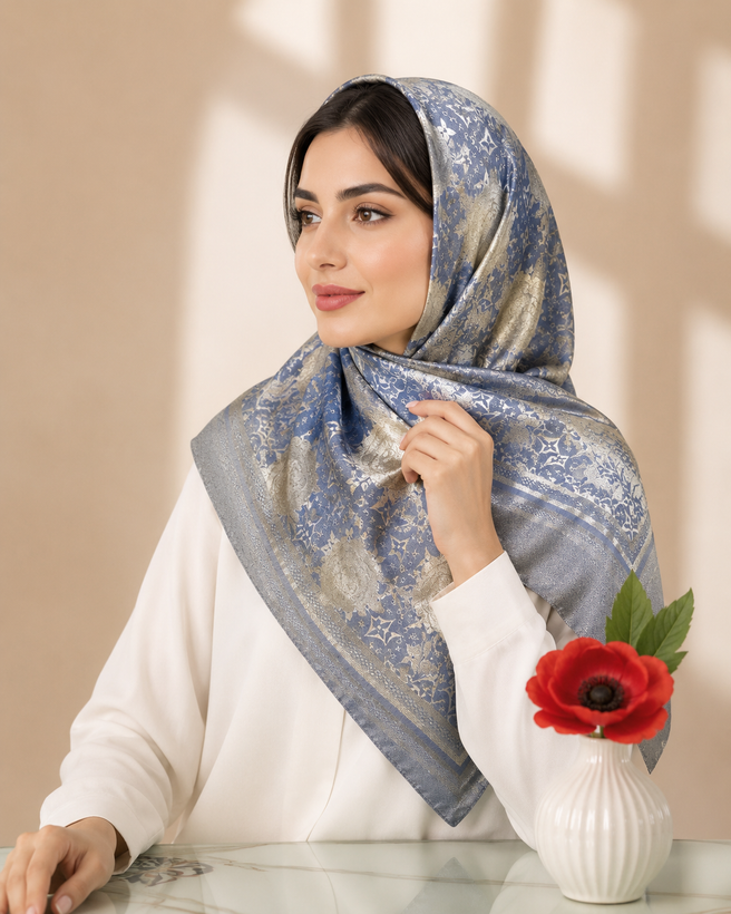 روسری ساتن زنانه لویی ویتون قواره ۱۰۵ فرانسه