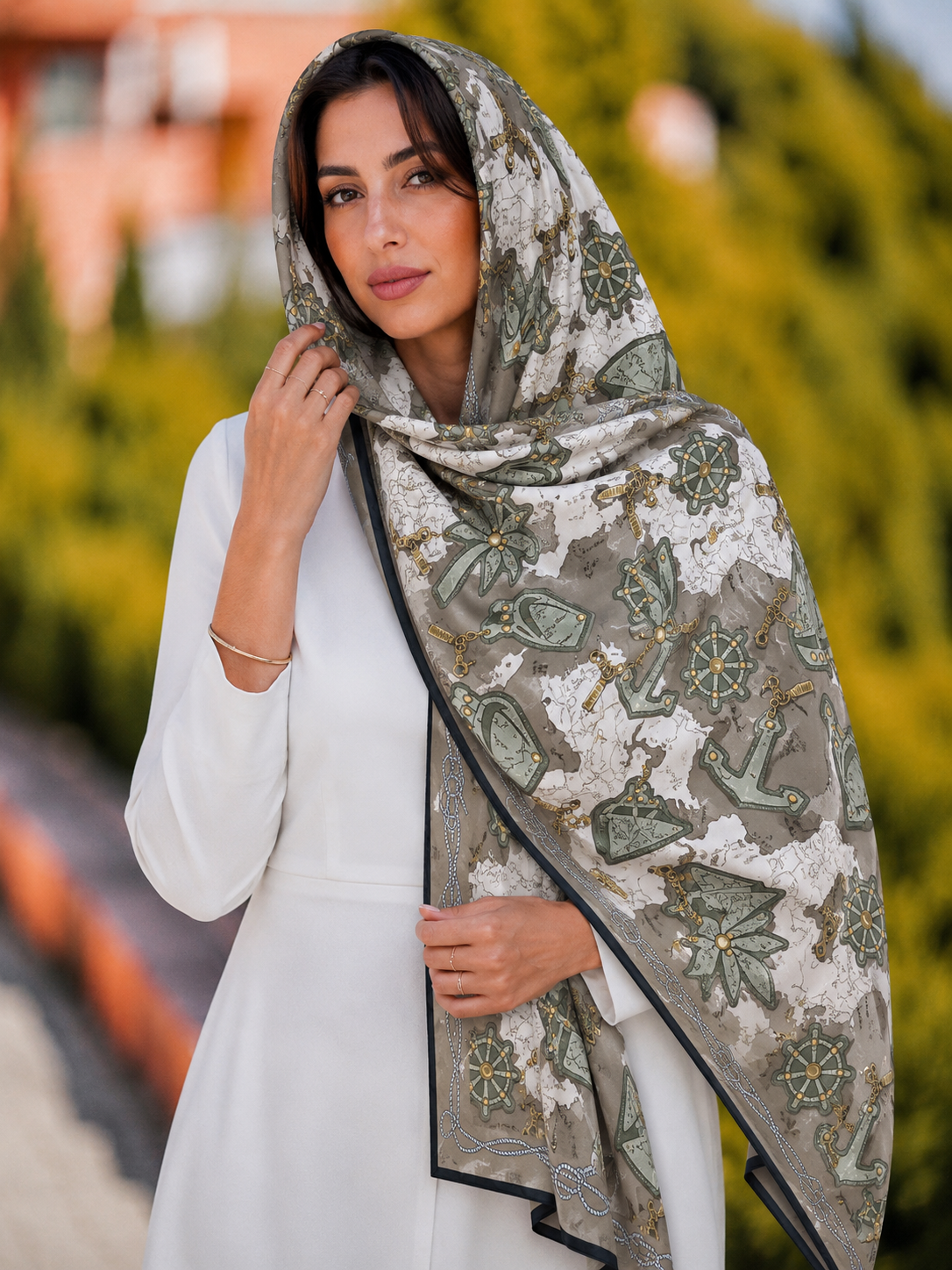 شال ژاکارد ابریشم مجلسی زنانه