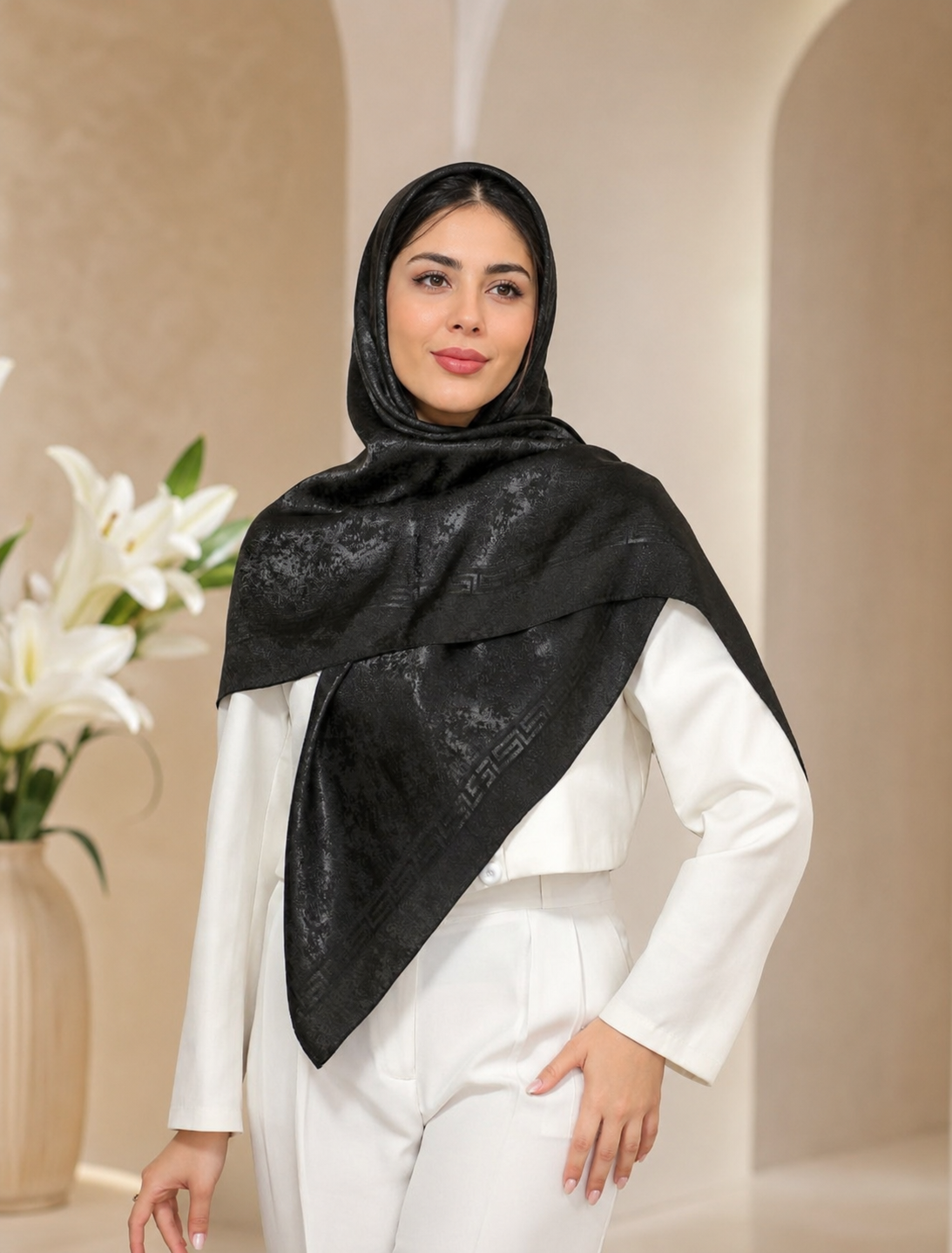 روسری ابریشم پتینه قواره ۱۳۰