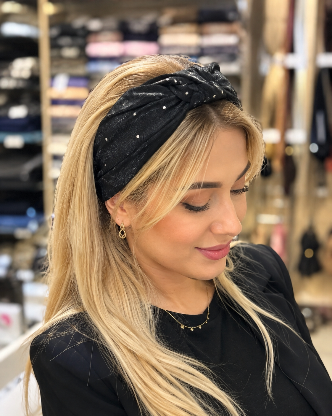 تل سر مجلسی مشکی زنانه
