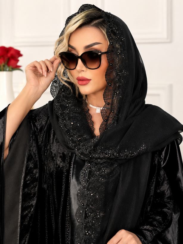شال مجلسی زنانه حاشیه گلدوزی