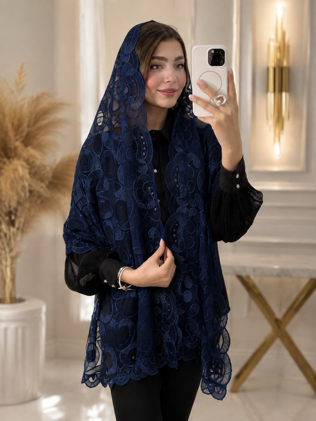 شال گیپور ابریشم پولک دار مجلسی زنانه