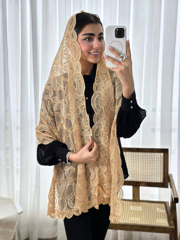 شال گیپور ابریشم پولک دار مجلسی زنانه