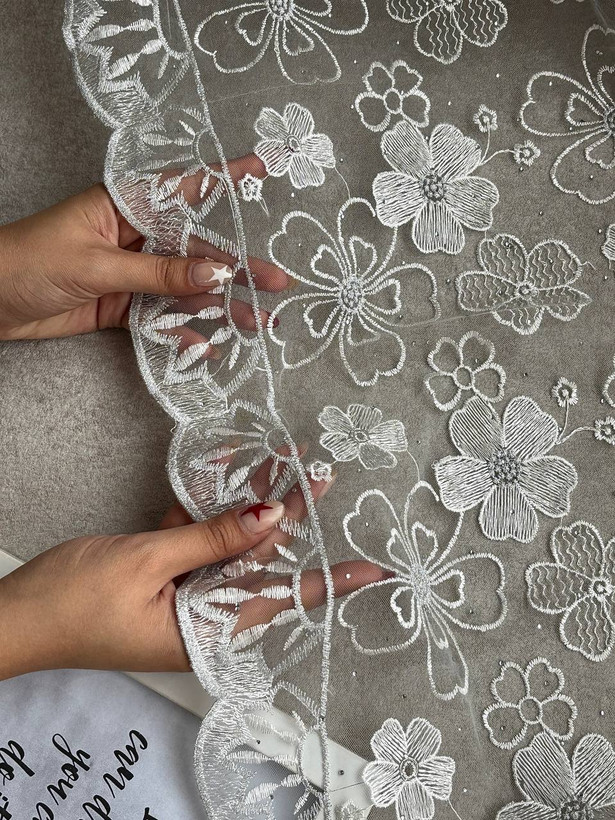 شال مجلسی زنانه سرمه دوزی نگین دار