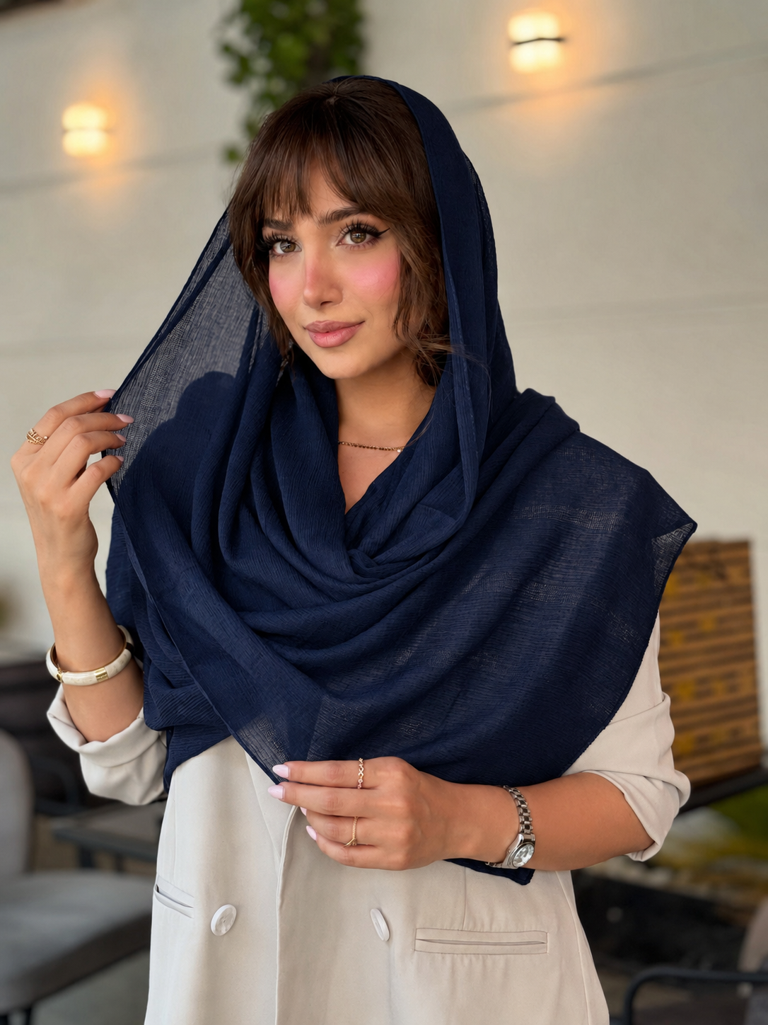 شال حریر مجلسی ساده زنانه