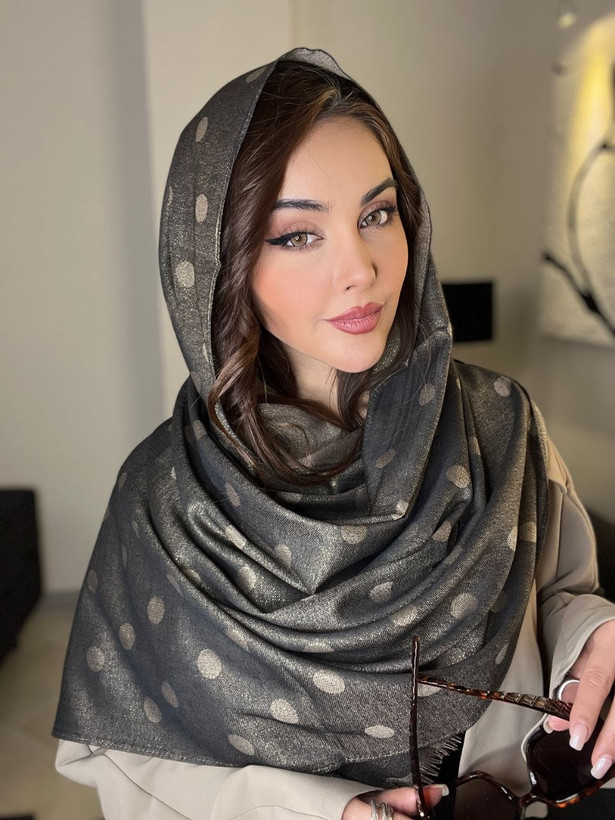 شال کشمیر لمه دار مجلسی زنانه مدل توپی