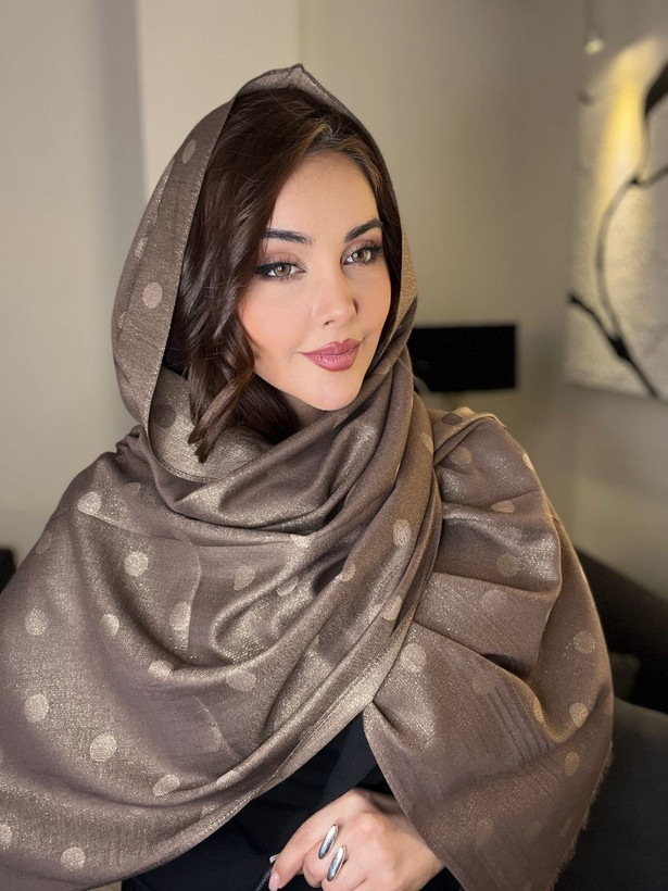 شال کشمیر لمه دار مجلسی زنانه مدل توپی