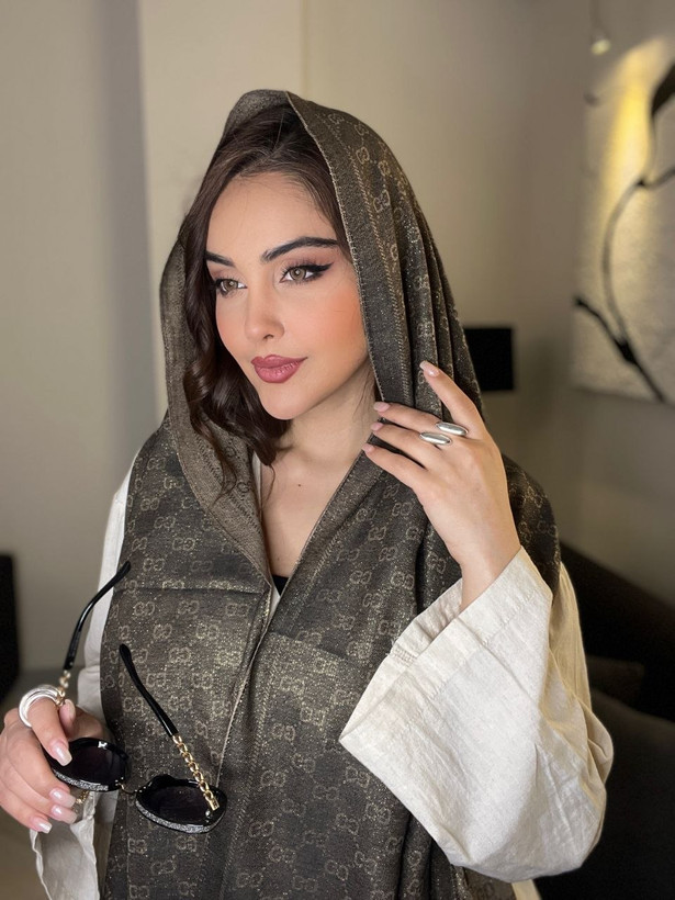 شال کشمیر لمه دار مجلسی زنانه مدل گوچی