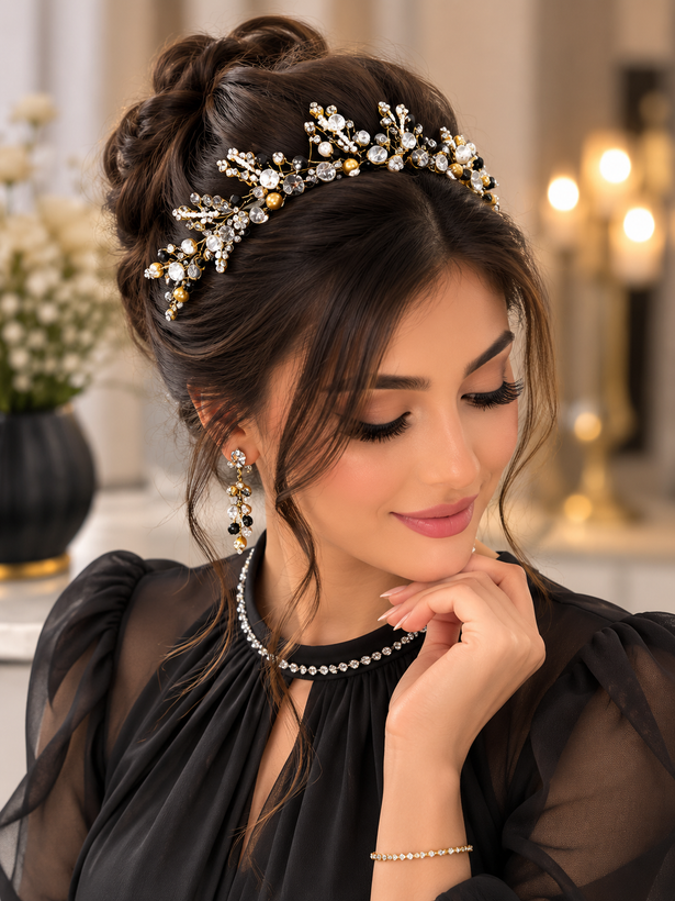 تاج سر کریستالی مجلسی زنانه