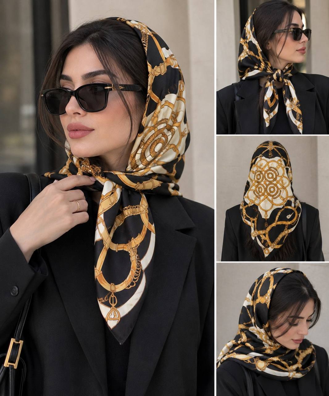 روسری ابریشم زنانه توییل قواره ۹۰