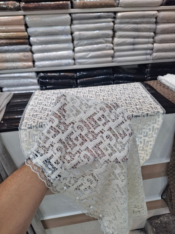 شال گیپور گلدار نگین دار مجلسی زنانه