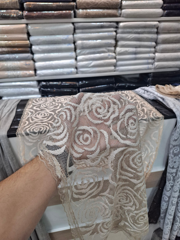 شال گیپور گلدار نگین دار مجلسی زنانه