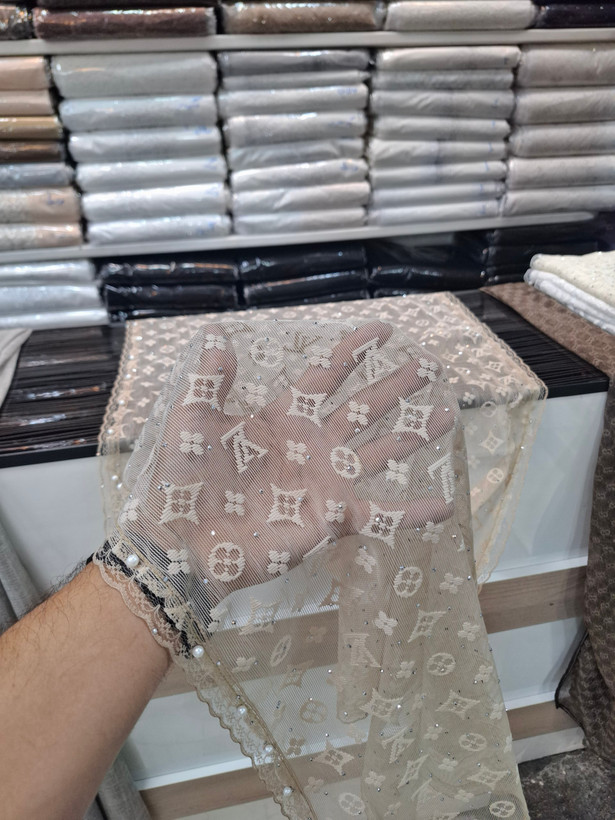 شال گیپور گلدار نگین دار مجلسی زنانه