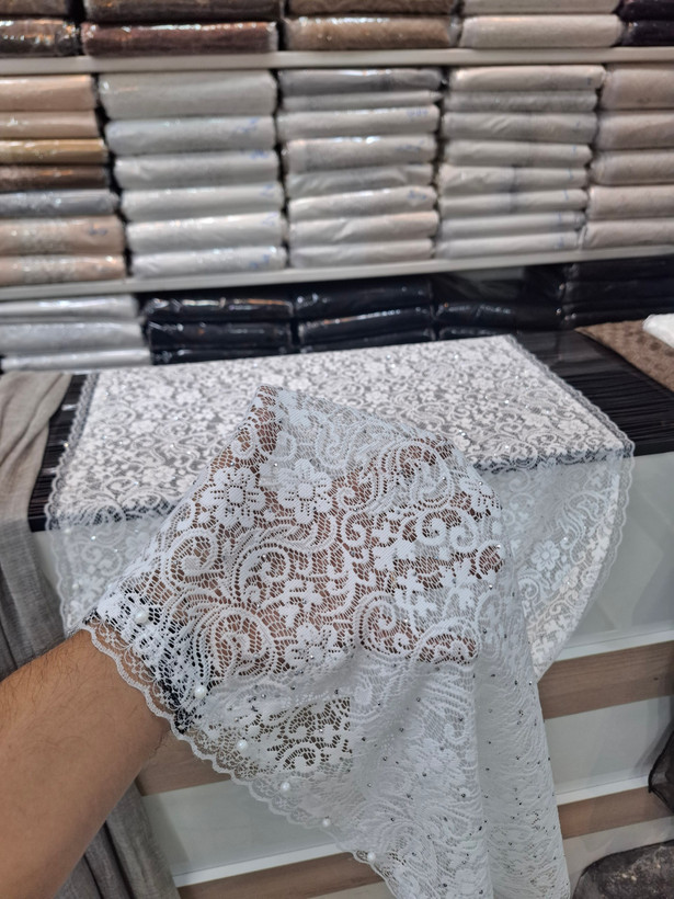 شال گیپور گلدار نگین دار مجلسی زنانه