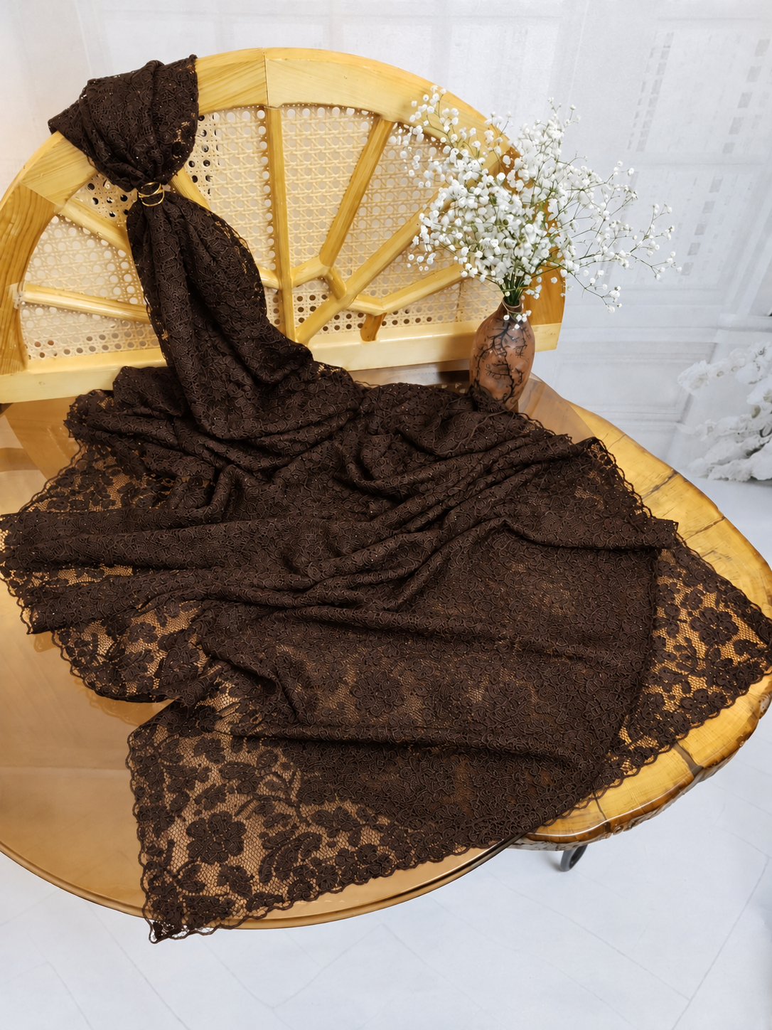 شال گیپور مجلسی زنانه نگین دار