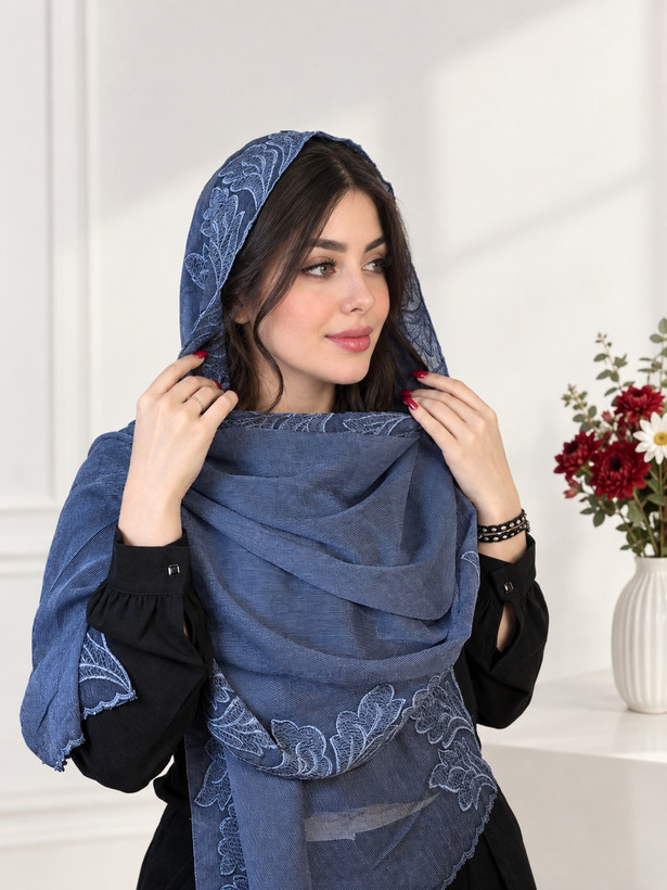 شال سنگشور کبریتی مجلسی زنانه حاشیه گلدوزی