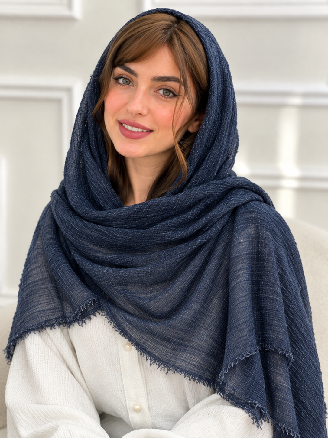 شال کنفی دور ریش مجلسی زنانه