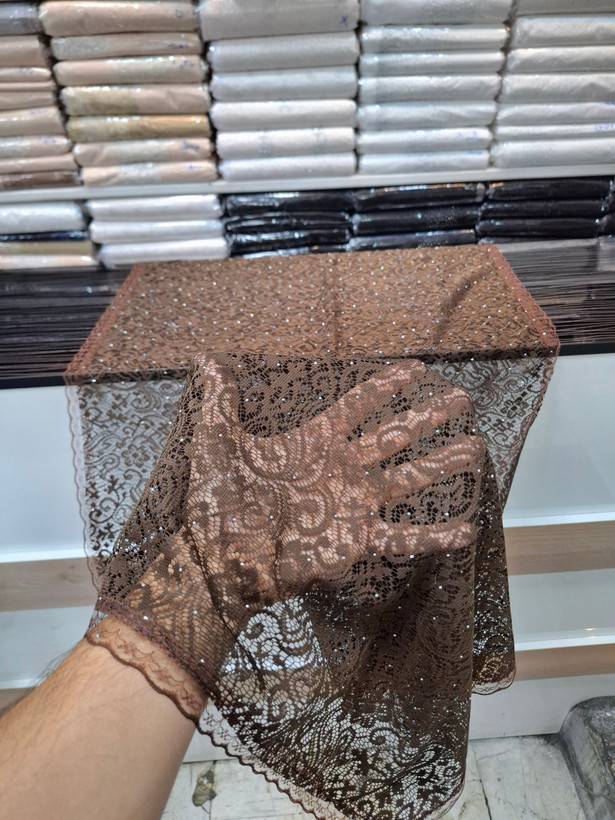 شال گیپور نگین کارشده مجلسی زنانه