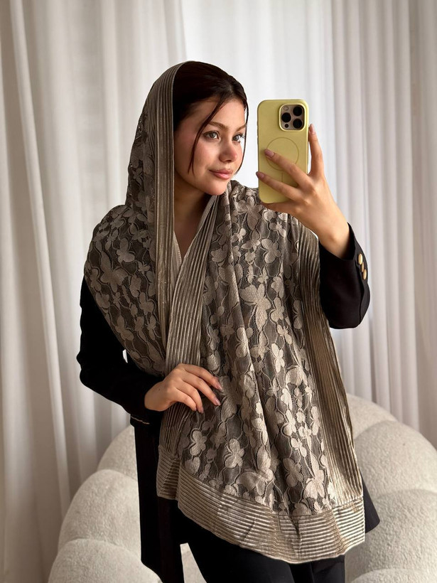 شال گیپور مجلسی زنانه حاشیه مخمل اعلا